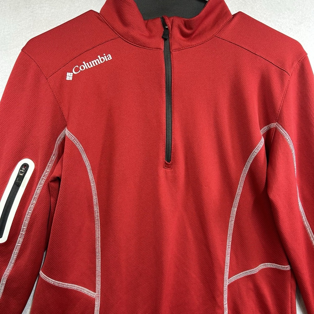 Columbia Golf Red Long Sleeve 1/4 Zip Size Medium Shirt